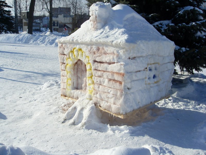 Домик из снега