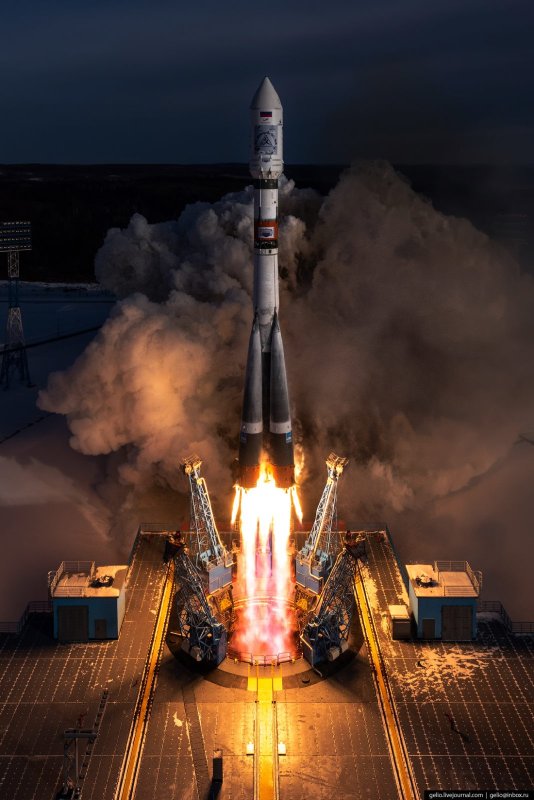 Запуск ракеты с космодрома Восточный
