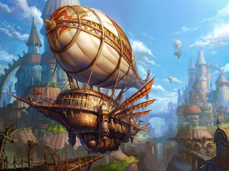 Steampunk Art дирижабль