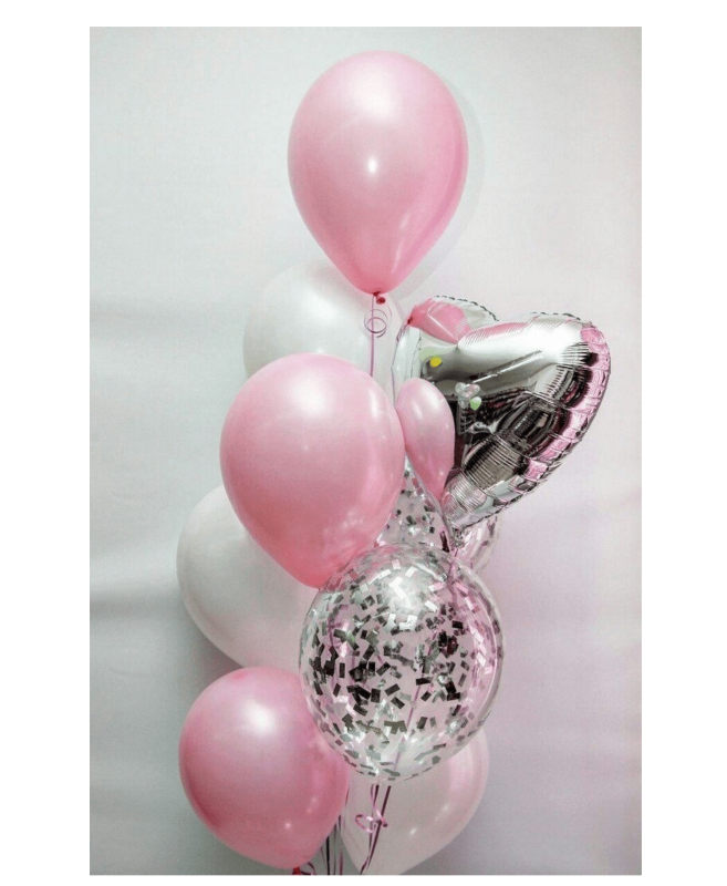 Набор шаров Balloon серебро 9шт