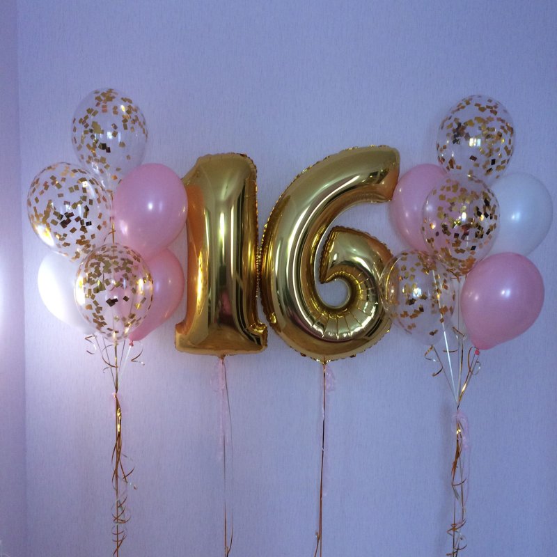 Украшение шарами на 16 лет