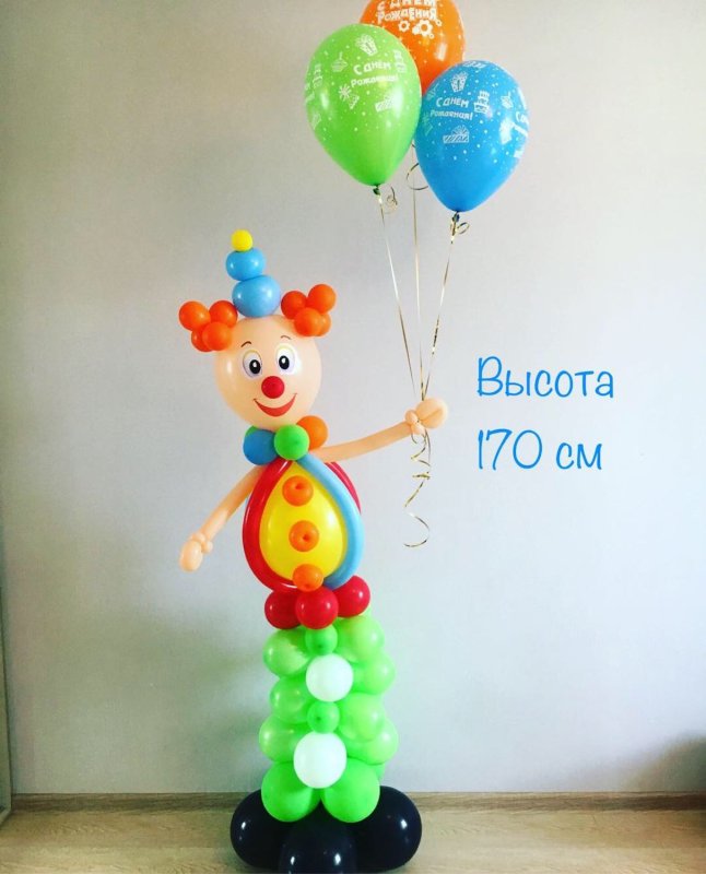 Поделка клоун из воздушных шаров технология