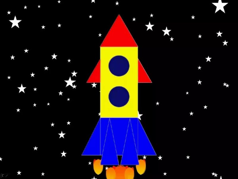 Ракета из геометрических фигур