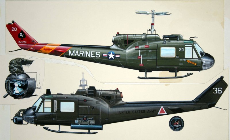 Вертолет uh-1 Хьюи во Вьетнаме