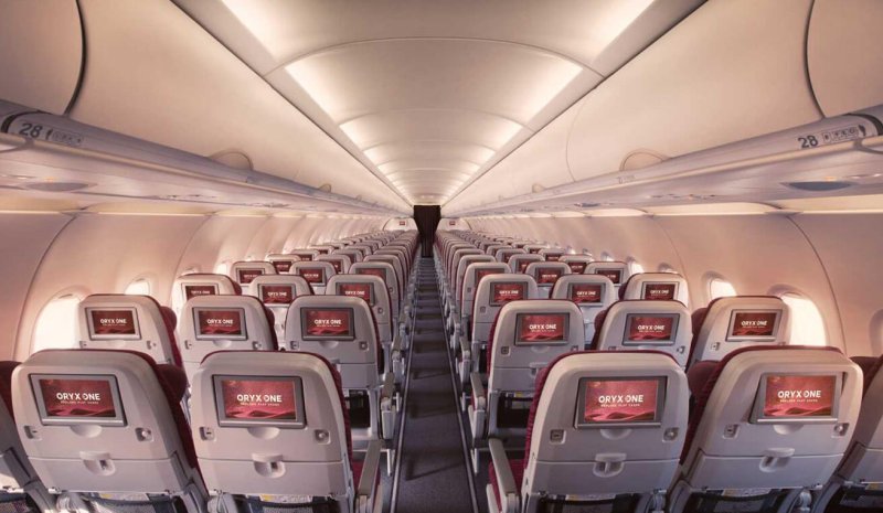 Airbus a320 Qatar Airways салон