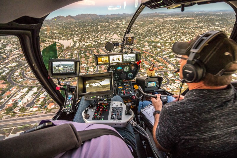 Robinson r44 вид из кабины