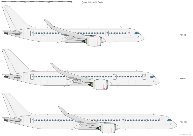 Airbus a350-900 чертеж
