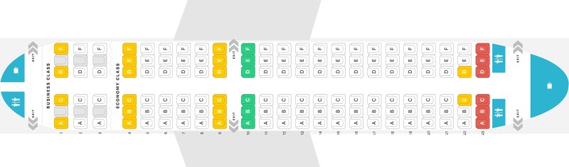 Самолёт Аэробус а319 схема салона