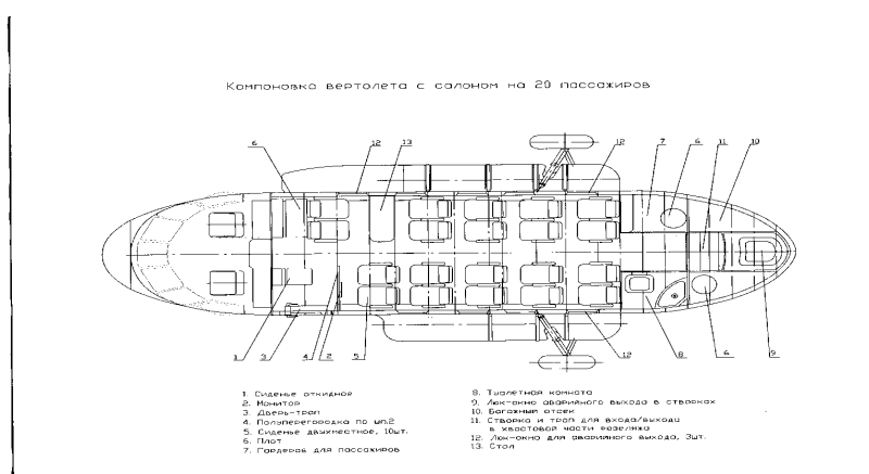 Ми-8 АМТ Компоновочная схема