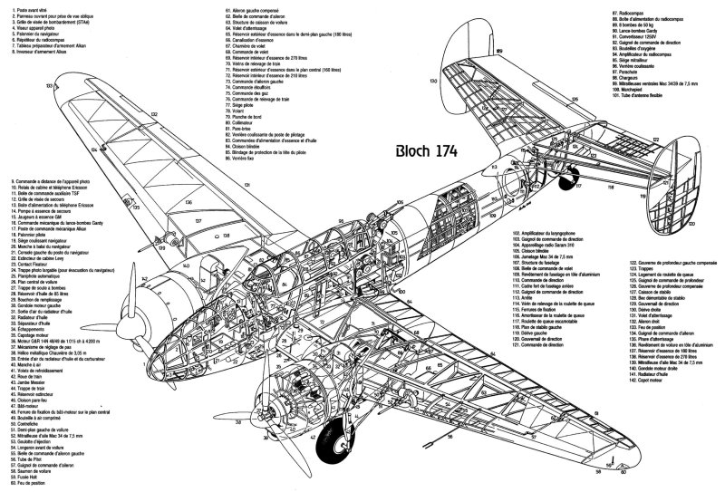 Bloch MB.210 чертежи