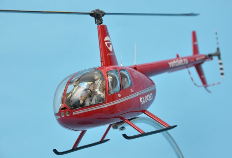 Robinson r44 в воздухе