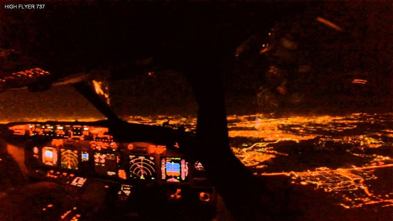 Ночной полет Боинг 737