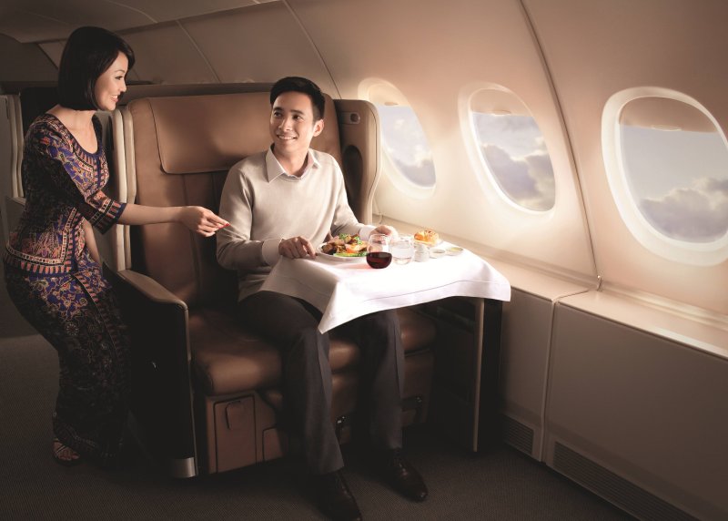 Singapore Airlines Airbus a380 в рестораны