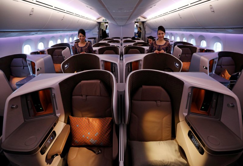 Singapore Airlines buisness class Boeing 787