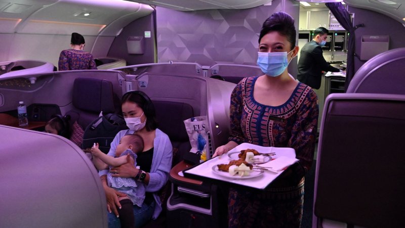 Singapore Airlines ресторан a380