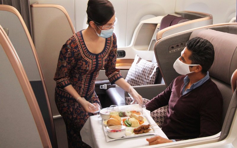 Singapore Airlines ресторан a380