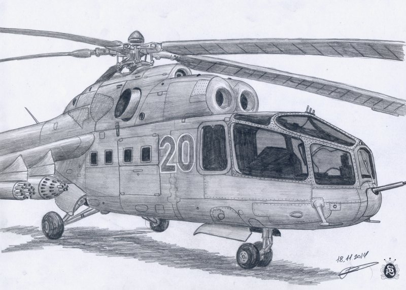 Вертолет ми 24 рисунок