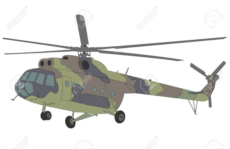 Вертолет векторный ми-8