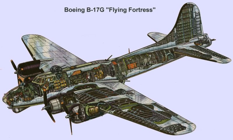 B-17 летающая крепость в разрезе