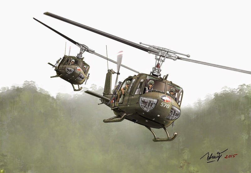 Вертолет uh-1 Хьюи во Вьетнаме
