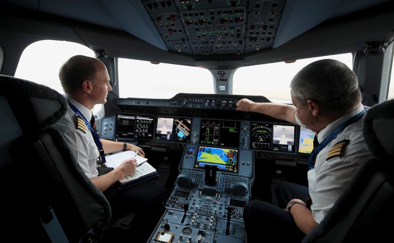 Airbus a350 кабина пилотов