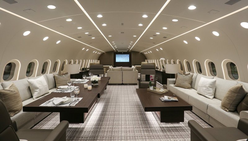 Самолёт Boeing 787 Dreamliner внутри частный самолет
