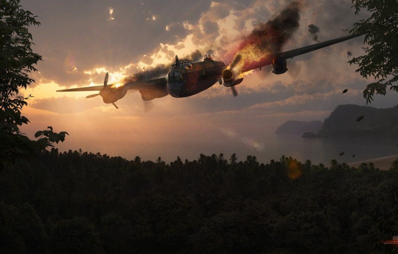 Упавший самолет War Thunder