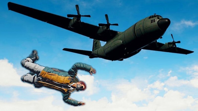 PUBG прыжок с самолета