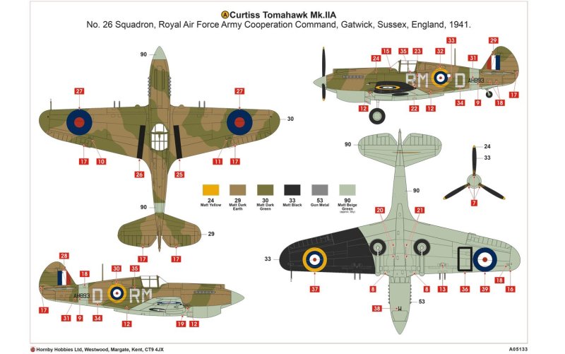 Самолет Curtiss p-40b Tomahawk