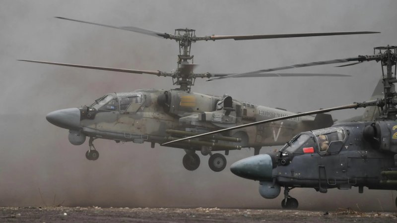 Военные российские вертолеты ка-52 Аллигатор