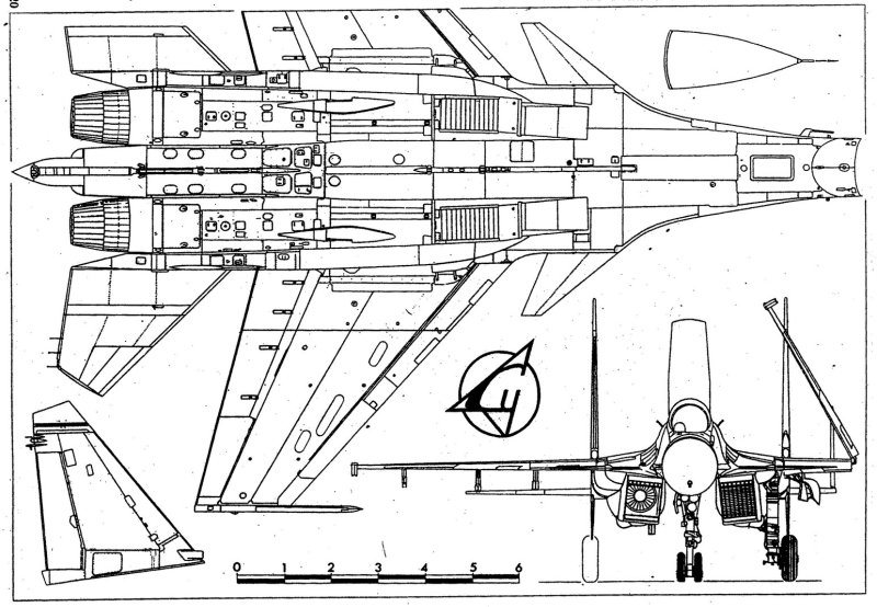 Су-27 чертеж снизу