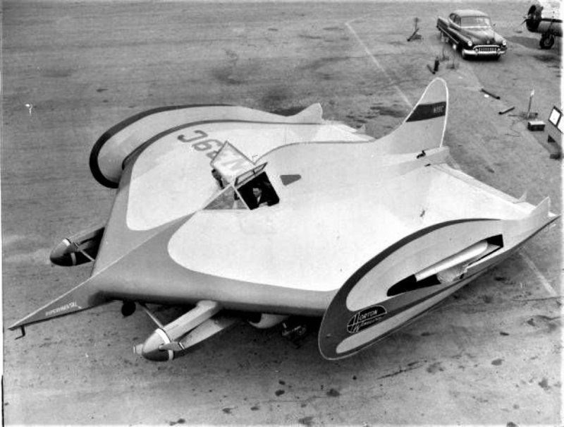 Спорный бескрылый самолет hw-x-26-52 Авиаконструктора у. Хортена, 1954 год.