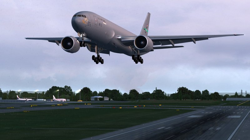 Взлет самолета Боинг 777