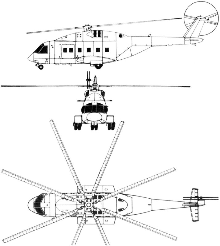 Габариты вертолета ми-38