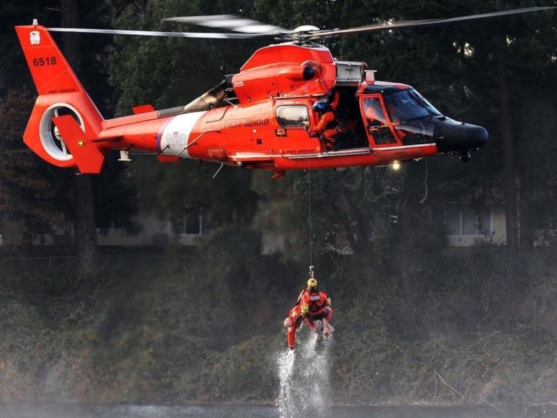 USCG Helicopter Rescue swimmer
