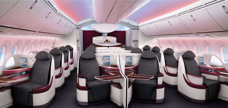 Боинг 787 Катар салон