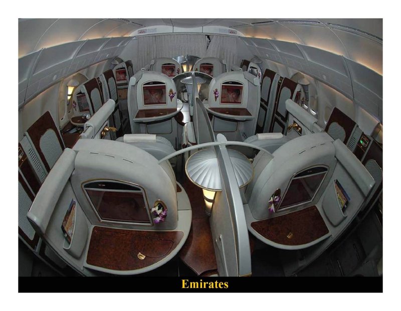 Airbus 340 Emirates салон