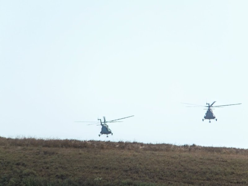 Военные вертолеты над Воронежской области
