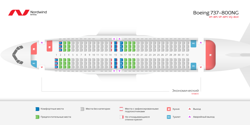 Боинг 737 Норд Винд схема