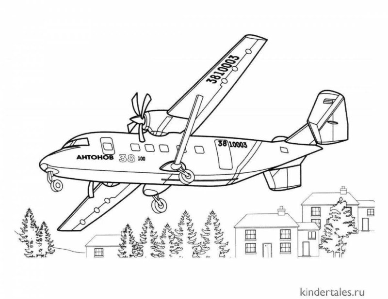 Раскраска самолет АН 24