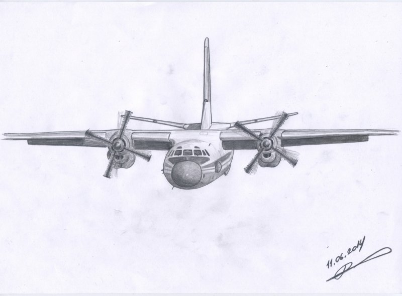 АН-12 рисунок вид сбоку