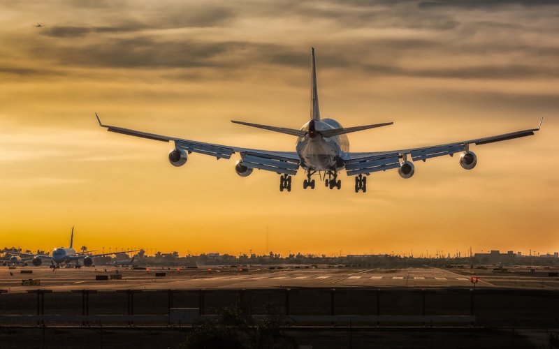 Боинг 747 посадка