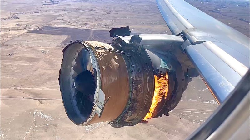 Boeing 777 загорелся двигатель