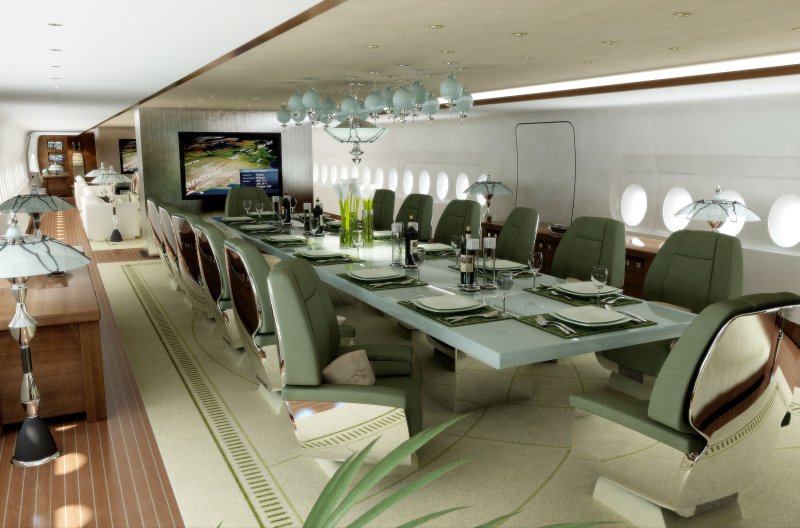 Airbus a380 SUPERJUMBO Jet внутри