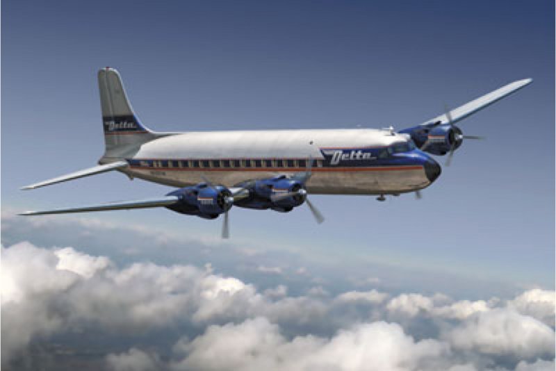 304 Roden 1/144 пассажирский самолет DC-6, Delta Airlines