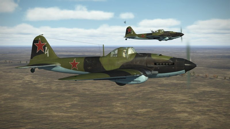 Военный самолет ил-2 от первого лица