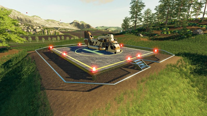 Farming Simulator 19 вертолётная площадка