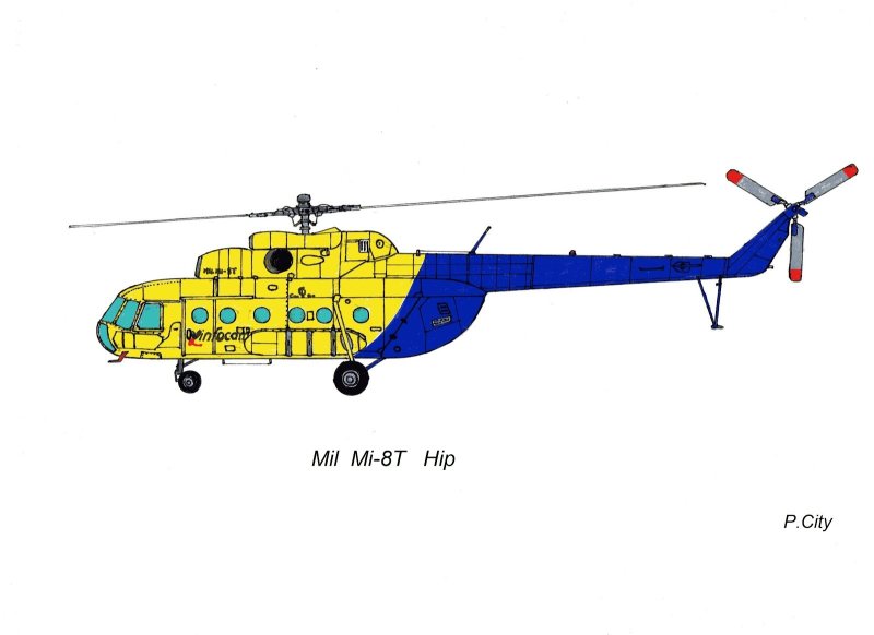 Чертеж вертолета mil mi-8
