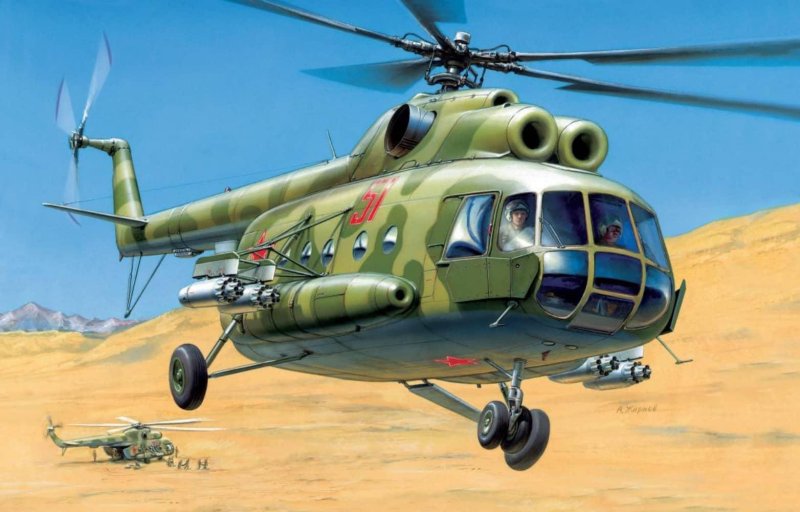 Сборная модель zvezda вертолет ми-8