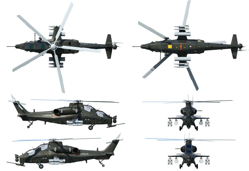 Вертолет CAIC WZ-10 чертеж